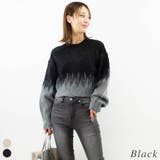 ブラック | アルパカタッチバイカラークロップドプルオーバー | A.NATALY