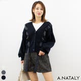 ブラック | アルパカタッチテープニットカーディガン | A.NATALY