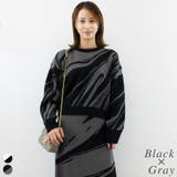 ブラック×グレー | フロージャガードニット | A.NATALY
