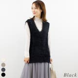 ブラック | フェザーニットベスト | A.NATALY