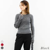 ブラック | ラメクルーネックプルオーバー | A.NATALY