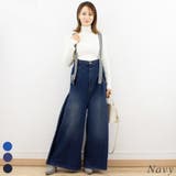 ネイビー | ハイウエストバギーサロペット | A.NATALY