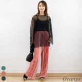 オレンジ | エスパンディーストライプカラーパンツ | A.NATALY