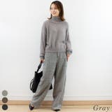 グレー | ネップツイードカーブパンツ | A.NATALY