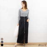 ブラック | ツイルマーベルトタックスカート | A.NATALY