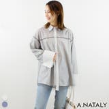 オフ | チュール被せオーバーサイズシャツ | A.NATALY
