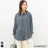 チャコール | ストライプガーゼシャツ | A.NATALY