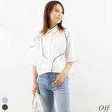 オフ | ブロードパイピング半袖ショートシャツ | A.NATALY