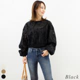 ブラック | 刺繍チュールショートプルオーバー | A.NATALY