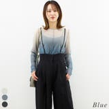 ブルー | シアー染めカットソー長袖プルオーバー | A.NATALY