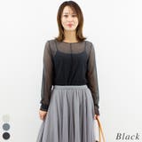 ブラック | シアー染めカットソー長袖プルオーバー | A.NATALY