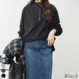 ブラック | コットンバルーンスリーブモックネックトップ | A.NATALY