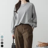 M-グレー | コットンゆったりロングスリーブカットソー | A.NATALY