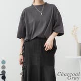 チャコールグレー | オーバーサイズコットンパネルTシャツ | A.NATALY