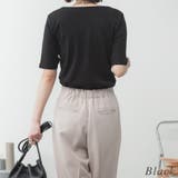 キーネックコットン5分袖トップ | A.NATALY | 詳細画像9 
