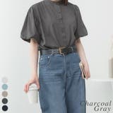 チャコールグレー | ブラウス風パフスリーブカットソー | A.NATALY