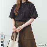 ブラック | ブラウス風パフスリーブカットソー | A.NATALY