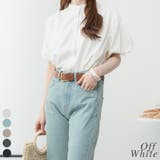 オフホワイト | ブラウス風パフスリーブカットソー | A.NATALY