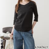ブラック | Vネック7分袖プルオーバー | A.NATALY