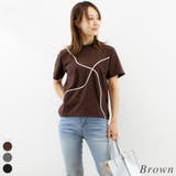 ブラウン | コード刺繍Tシャツ | A.NATALY