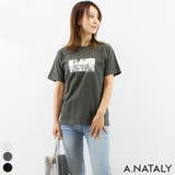 チャコール | 箔プリントTシャツ | A.NATALY