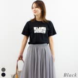 ブラック | 箔プリントTシャツ | A.NATALY