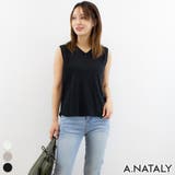 ブラック | Vネックノースリーブトップス | A.NATALY