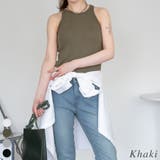 カーキ | ランダムリブアメリカンスリーブタンクトップ | A.NATALY