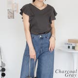 チャコールグレー | フレアーフレンチスリーブTシャツ | A.NATALY