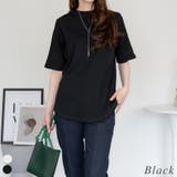 ブラック | リブプチハイネック半袖Ｔシャツ | A.NATALY