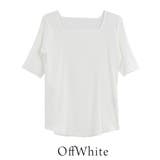 スクエアネック５分袖コットンリブＴシャツ | A.NATALY | 詳細画像7 