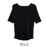スクエアネック５分袖コットンリブＴシャツ | A.NATALY | 詳細画像9 