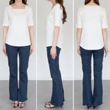 スクエアネック５分袖コットンリブＴシャツ | A.NATALY | 詳細画像10 