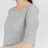 スクエアネック５分袖コットンリブＴシャツ | A.NATALY | 詳細画像13 