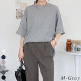 M-グレー | コットンワッフル7分袖ドルマンTシャツ | A.NATALY