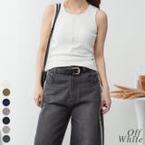オフホワイト | カップ付きコットンフライスタンクトップ | A.NATALY