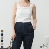 オフホワイト | カップ付スクエアーネックタンクトップ | A.NATALY