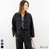 ブラック | クラッシュデニムショートジャケット | A.NATALY