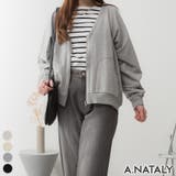 M-グレー | ミニ裏毛V空きジップアップブルゾン | A.NATALY