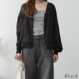 ブラック | ミニ裏毛V空きジップアップブルゾン | A.NATALY