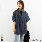 チャコール | ヘザーエステルツイルハーフスリーブジャケット | A.NATALY