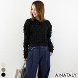 ブラック | つぶつぶ×ビジューニット | A.NATALY