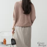 畦編みVネックルーズセーター | A.NATALY | 詳細画像1