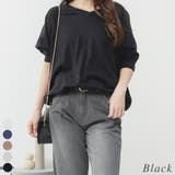 ブラック | ドルマンシルエット5分袖ニット | A.NATALY