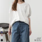 オフホワイト | ドルマンシルエット5分袖ニット | A.NATALY