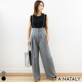 グレー | クレープタックワイドサロペット | A.NATALY