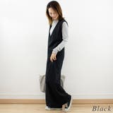 ミニ裏毛ディープVネックコットンジャンプスーツ | A.NATALY | 詳細画像7 