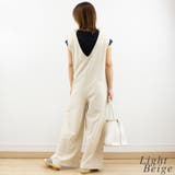 ミニ裏毛ディープVネックコットンジャンプスーツ | A.NATALY | 詳細画像2 