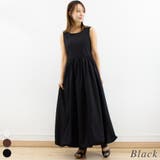 ブラック | ブロードバルーンノースリワンピース | A.NATALY