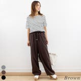 ブラウン | ミニ裏毛切り替えパンツ | A.NATALY